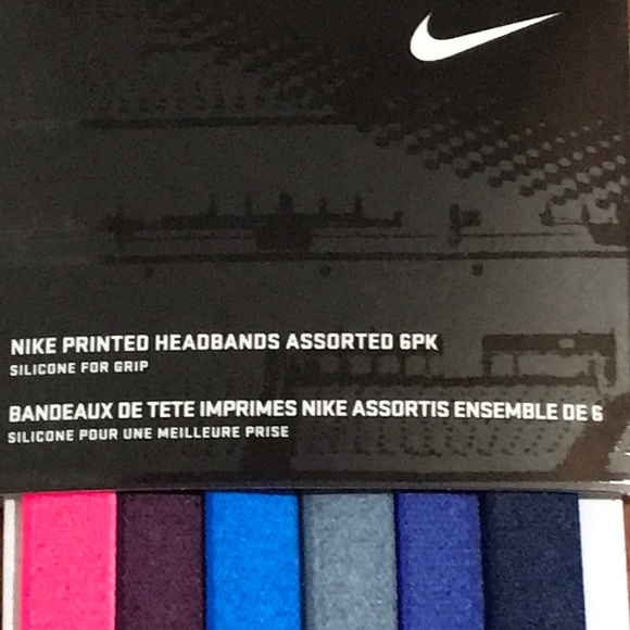 Nike Printed Headbands 6 Pack Different Colors - Picture 2 of 2